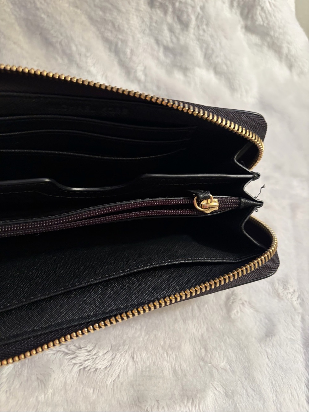 Michael Kors Black and Gold Zip-Around Wristlet Wallet - Picture 11 of 11